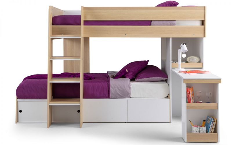 Eclipse Bunk Bed - Oak / White